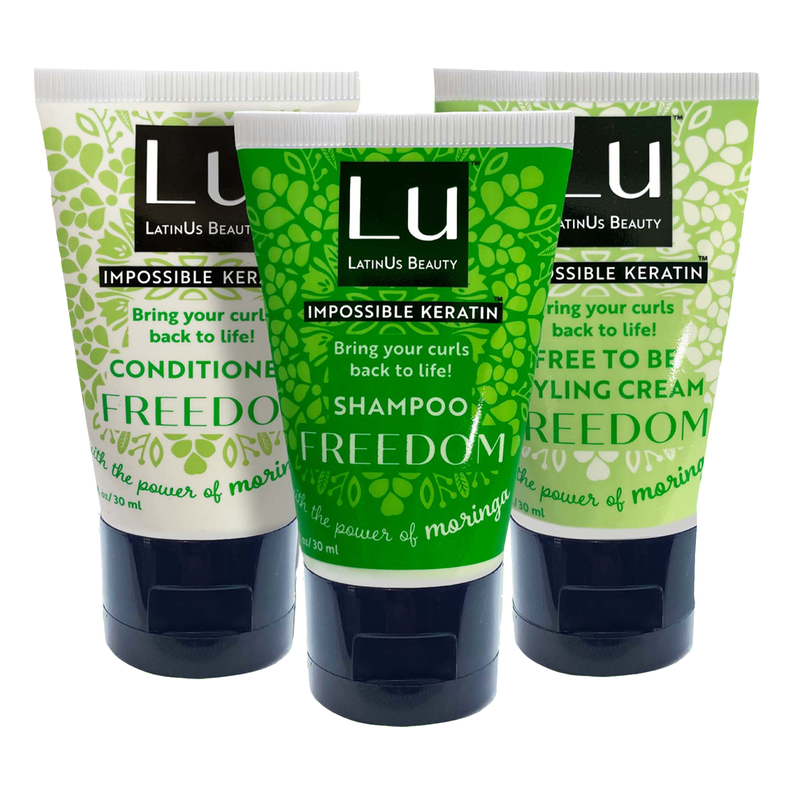 LatinUs Beauty Freedom Curl Enhancing Starter Kit, Shampoo, Conditioner