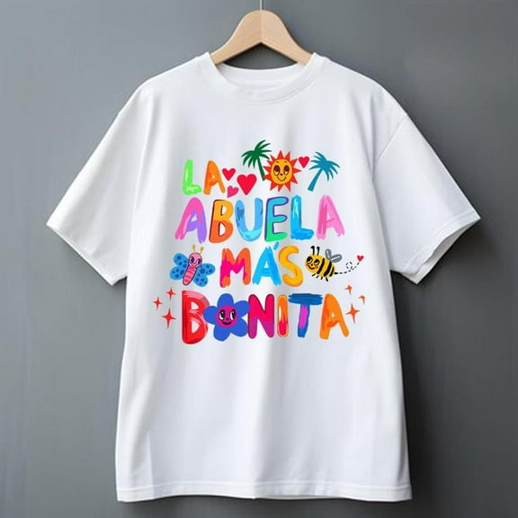 Latina Grandma Love Tee – ‘La Abuela Más Bonita’ Heartwarming Print – Unisex Soft Cotton Family Shirt