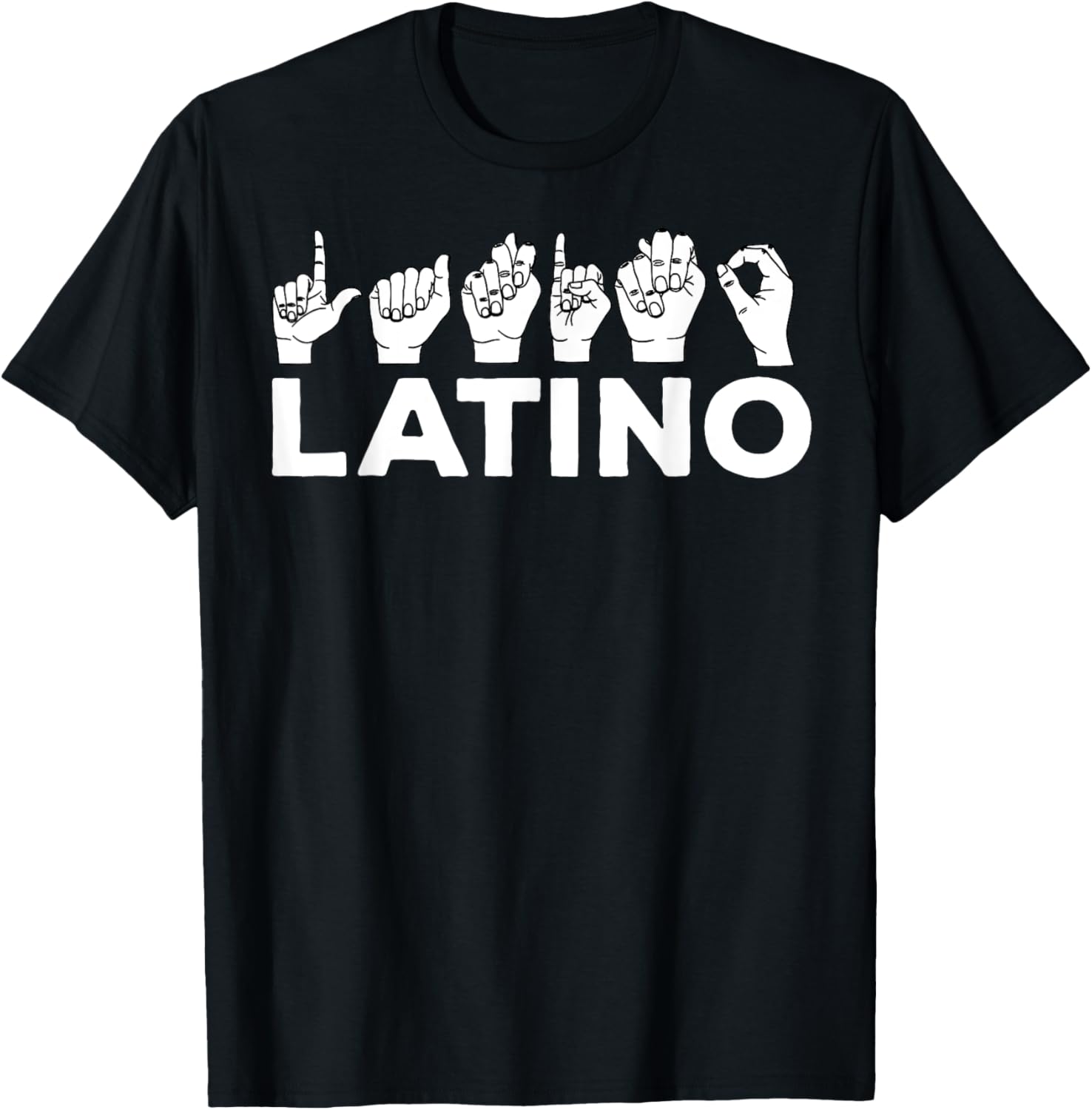 Latino Sign Language ASL Sign Language Latino Deaf Pride T-Shirt ...