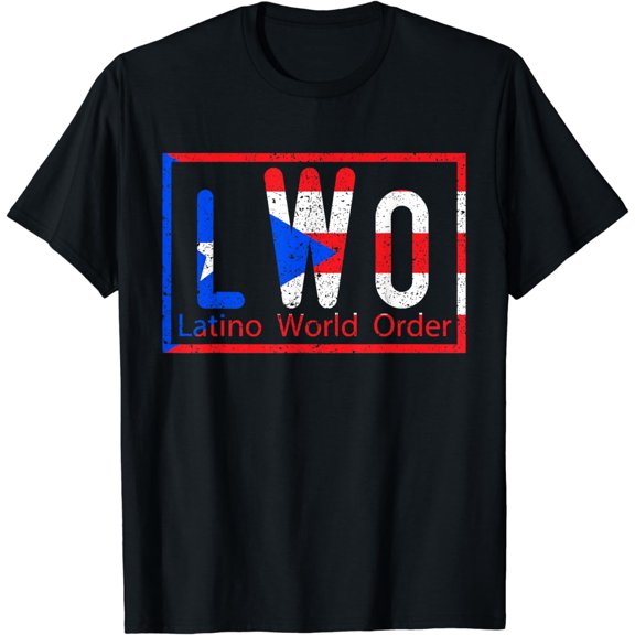 Latino world order Puerto Rico blue and red T-Shirt