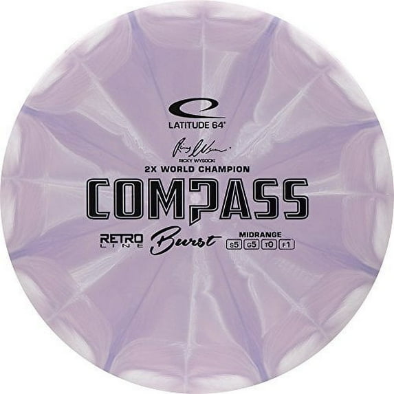 Latitude 64 Retro Line Burst Compass Midrange Golf Disc Colors May Vary - 177-180g