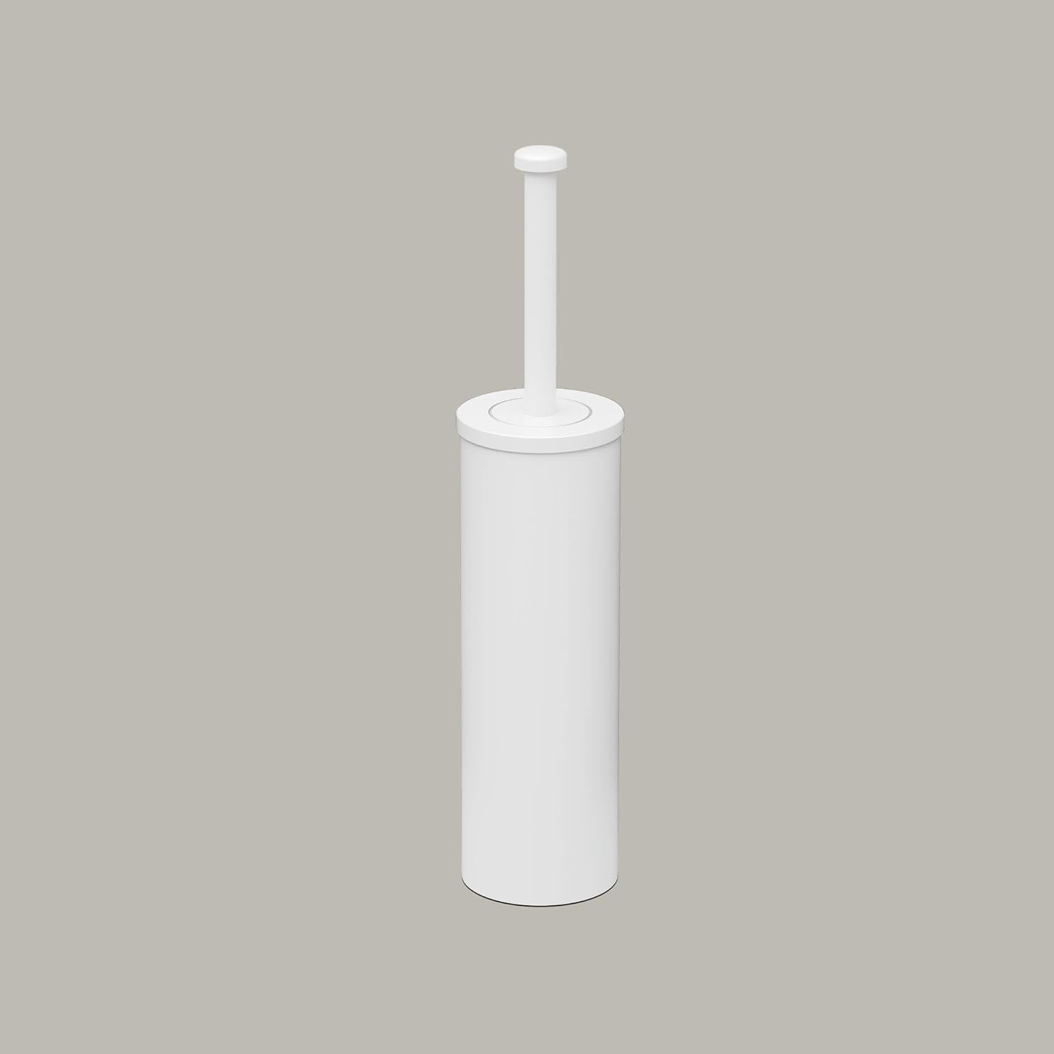 Matte White Stainless Steel Toilet Brush and Holder Set