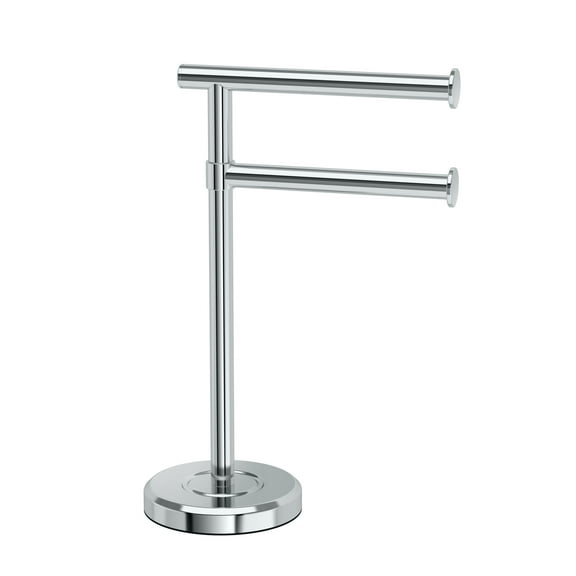 Gatco 1472C Countertop 2-Arm Pivot Finger Towel Holder Stand, Chrome