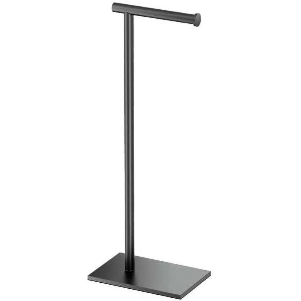 Porta Carta Igienica Autoportante Gatco 1431MX - Base Rettangolare In Metallo, Nero Opaco, Altezza 56,5 Cm