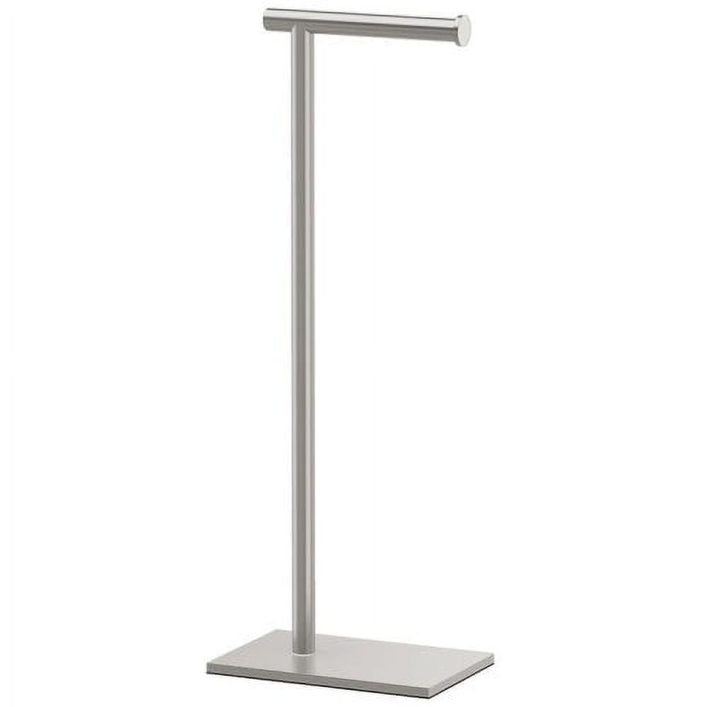 Satin Nickel Freestanding Toilet Paper Holder with Weighted Base