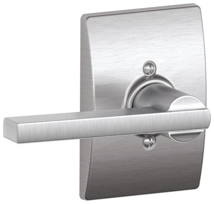 Latitude Lever with Century Trim Non-Turning Lock, Satin Nickel