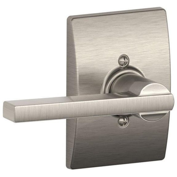 Latitude Lever with Century Trim Non-Turning Lock, Satin Nickel (F170 LAT 619 CEN)