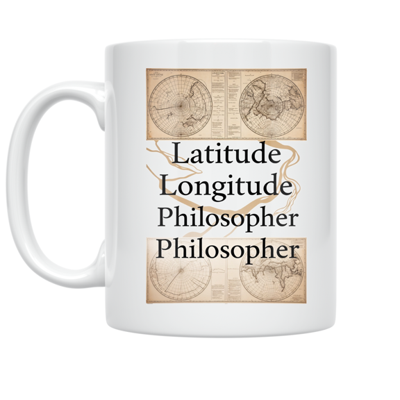 Latitude Longitude Philosopher Design - Nature Lover - 11 oz Ceramic Coffee Mug