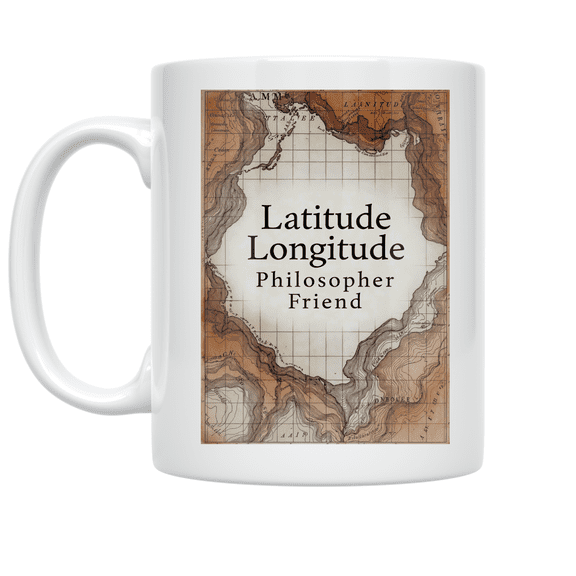 Latitude Longitude Philosopher Friend - Philosophy Enthusiast - 11 oz Ceramic Coffee Mug