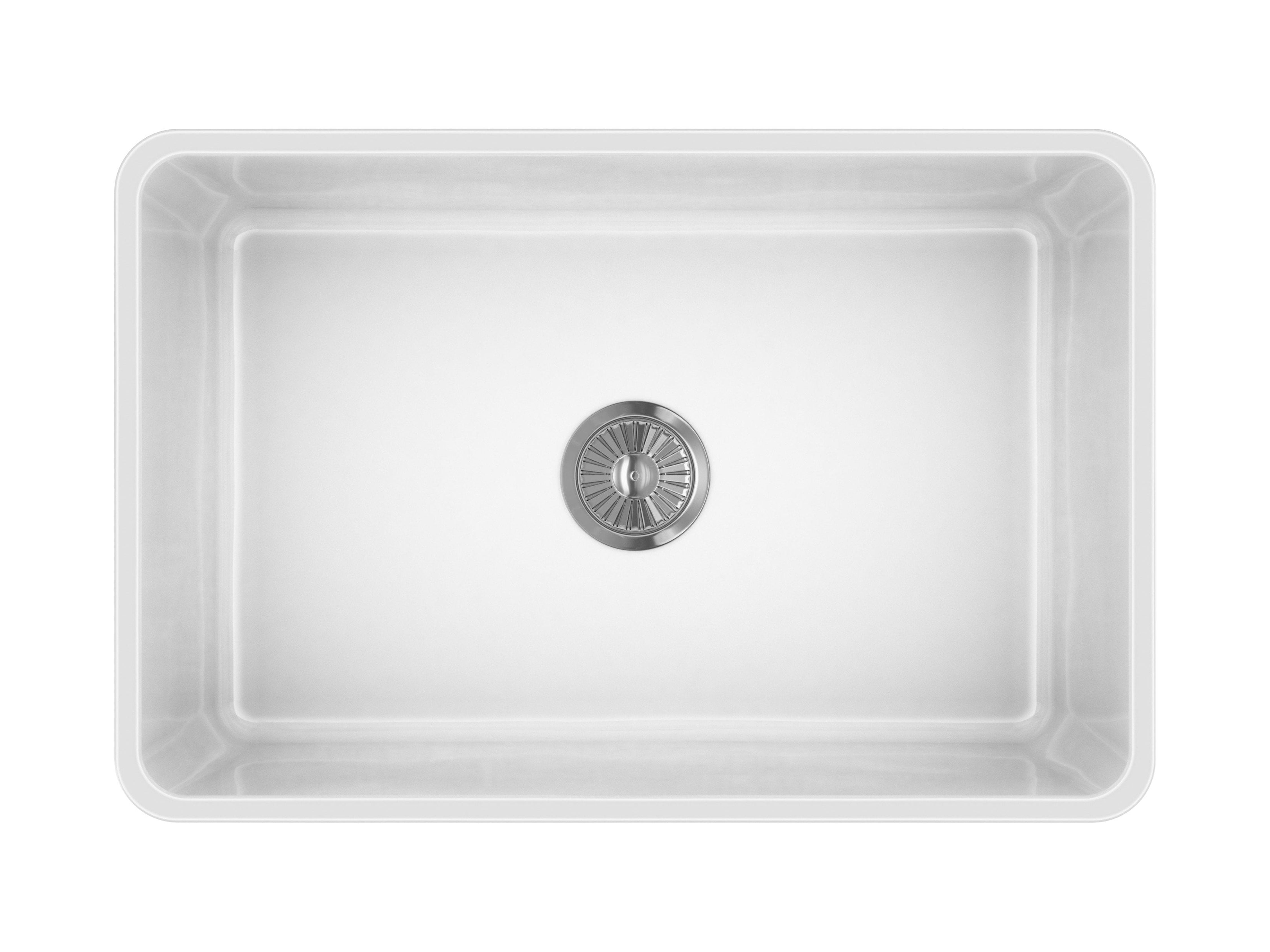 27-Inch White Fireclay Farmhouse Single Bowl Sink