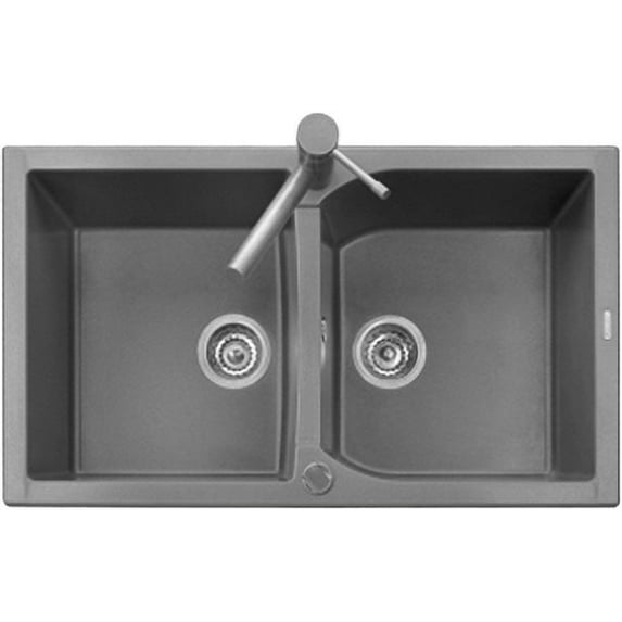 Latoscana NK07920-70UG Double Basin Drop In Granite Kitchen Sink-black