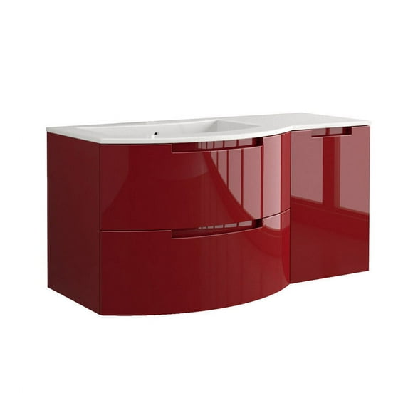 Latoscana OA43OPT2R Oasi 43 Inch Vanity With Right Side Cabinet In Red