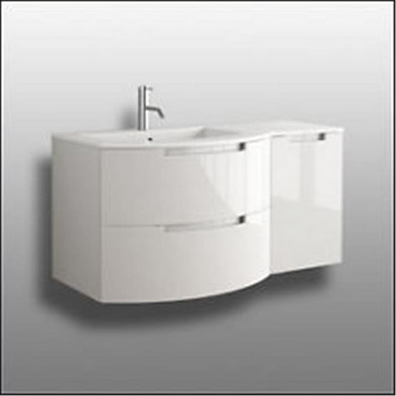 Latoscana OA53OPT2W Oasi 53 Inch Vanity With Right Side Cabinet In White