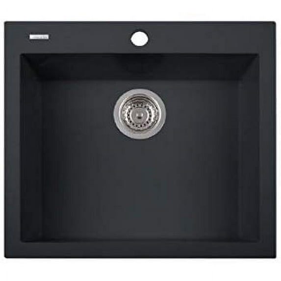 Latoscana ON6010-70UG MicroUltra Granite Single Bowl Drop In Kitchen Sink-black