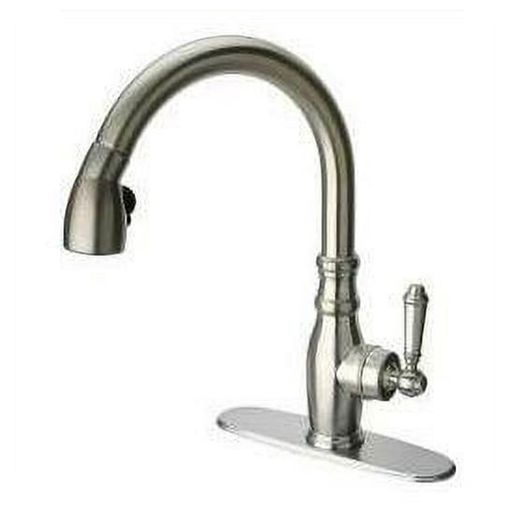 Latoscana USPW591ANT Old-Fashioned Pull-Down Kitchen Faucet In Brushed Nickel