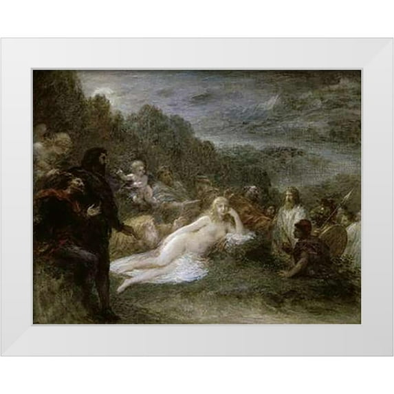Latour, Henri Fantin 18x15 White Modern Wood Framed Museum Art Print Titled - Helene