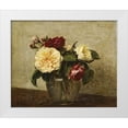 thumbnail image 1 of Latour, Henri Fantin 24x20 White Modern Wood Framed Museum Art Print Titled - Red and Yellow Roses, 1 of 4