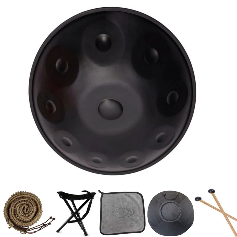 Latourreg 22 inches 10 Tones Handpan Drums D Minor Steel Hand Drum with Soft Hand Pan Bag