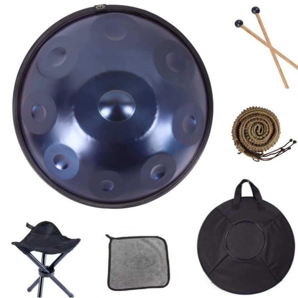 Latourreg 440HZ D Minor 18Inch Blue 9 Notes Hand Pan Percussion Musical Drum with Soft Bag