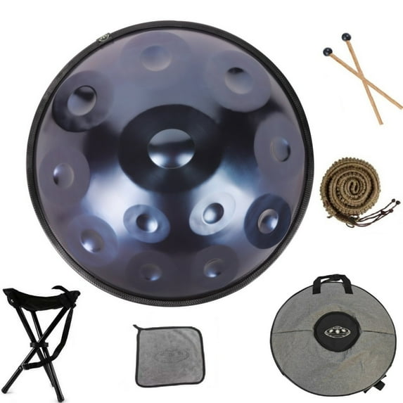 Latourreg 440HZ D Minor 22 Inch Blue 12 Notes Hand Pan Percussion Musical Drum with Soft Bag