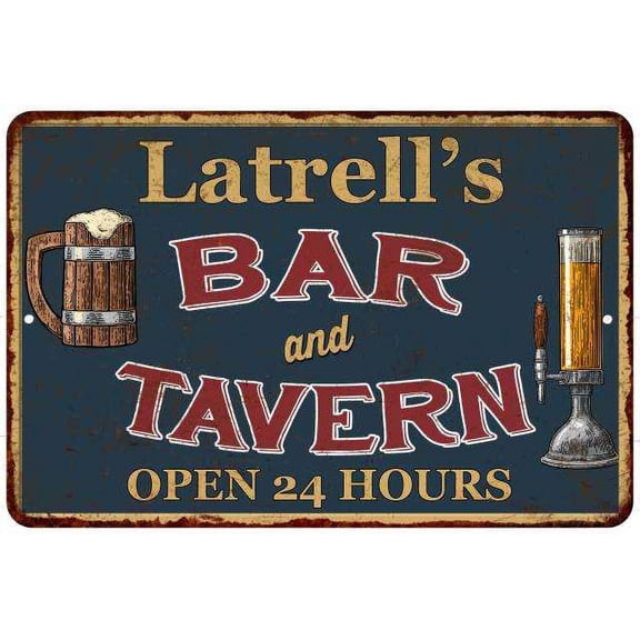 Latrell's Green Bar & Tavern Rustic Sign Decor 8x12 208120047834