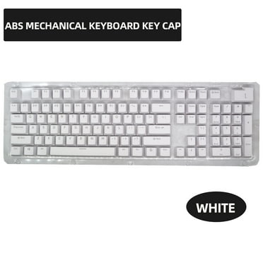 Latrodar 104 Keys Cap Colorful-Backlit Gaming Keycap Replacement Mechanical Keyboard Sturdy White 5.4x4.4 Inch Home Essentials