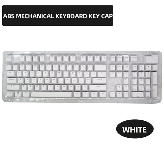 Latrodar 104 Keys Cap Colorful-Backlit Gaming Keycap Replacement Mechanical Keyboard Sturdy White 5.4x4.4 Inch Home Essentials