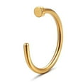 thumbnail image 1 of Latrodar 10PCS Small Thin Steel Open Nose Ring Hoop Piercing 10 GD Gold, 1 of 1