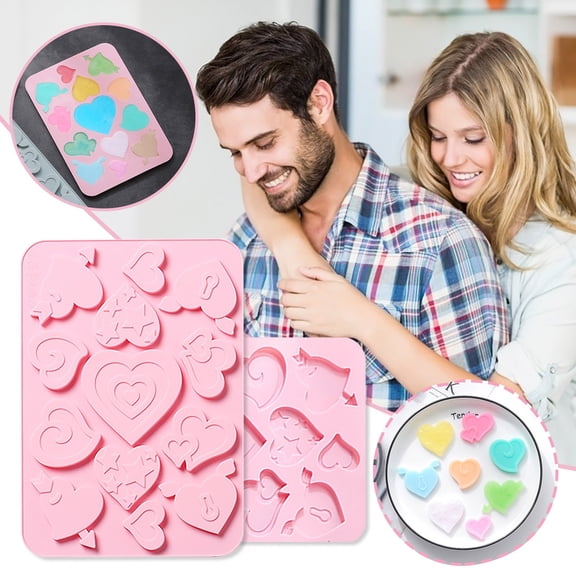 Gecau 13 Multi-heart Tool Pudding Dessert Tool Cake Decoration Baking Utensils Christmas Tool Upgraded Pink 9.6x6.64 Inch Home Tools
