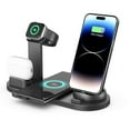 thumbnail image 1 of Gecau 15W Six-in-one Wireless Charging 360掳 Rotating Charger, Wireless Elaborately Made rphone Charging Base Black 9.8x4.4 Inch Home Tools, 1 of 5