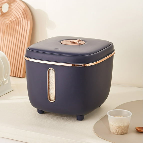 Latrodar 16.5 Lb Rice Dispenser Large Grain Container Storage With Lid Measuring Cylinder Water Content Proof Household Cereal Dispenser Bucket For Kitchen S