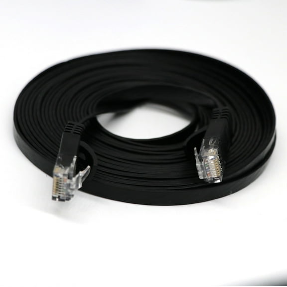 Latrodar 1M RJ45 Ethernet Network LAN Cable Flat Patch Router Interesting Lot High Durability Black 4x4 Inch Home Stuff