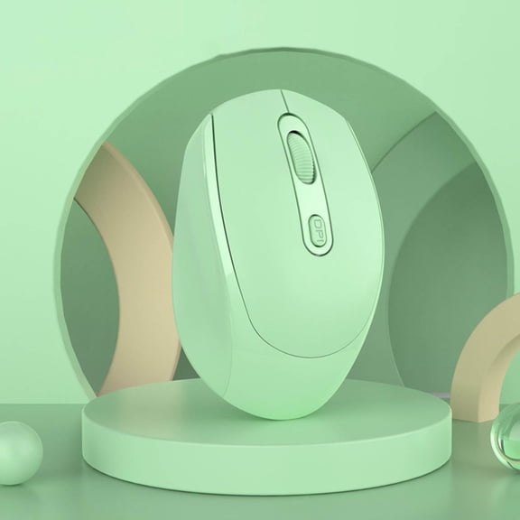 Gecau 2.4GHz Wireless Bluetooth 5.1 Mode Gaming Mouse Creative chargeable Mute Mice Green 5.2x3.2 Inch Home Tools