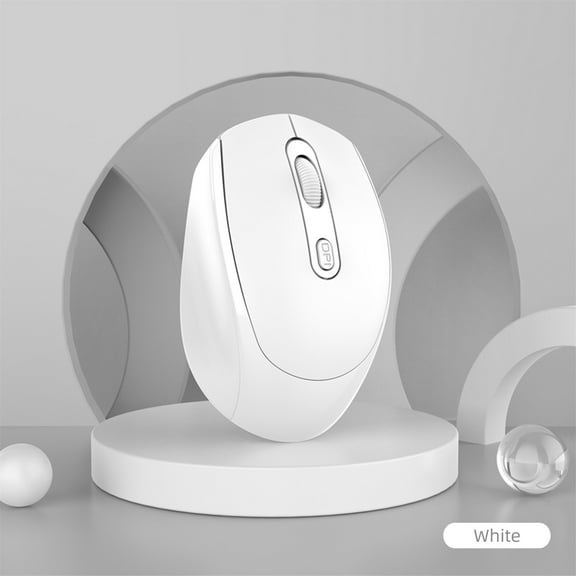 Latrodar 2.4GHz Wireless Bluetooth 5.1 Mode Gaming Mouse Well-Made chargeable Mute Mice White 5.2x3.2 Inch Home Stuff