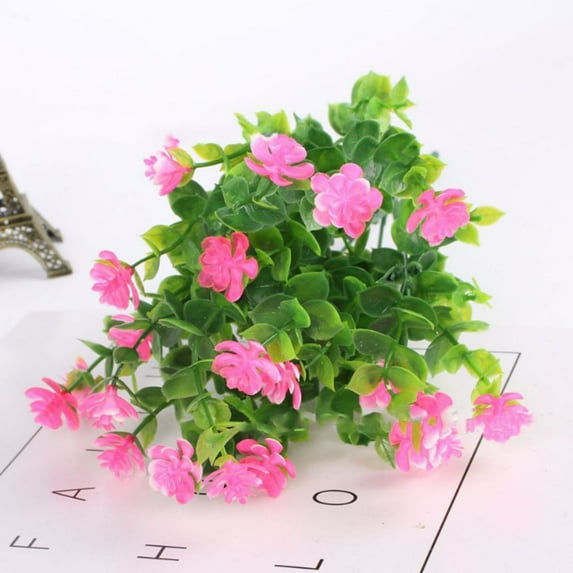 Latrodar 2 Bundles Artificial Outdoor Flowers Practical&Affordable Shrubs Garden Porch Pink 14x6 Inch Home Stuff