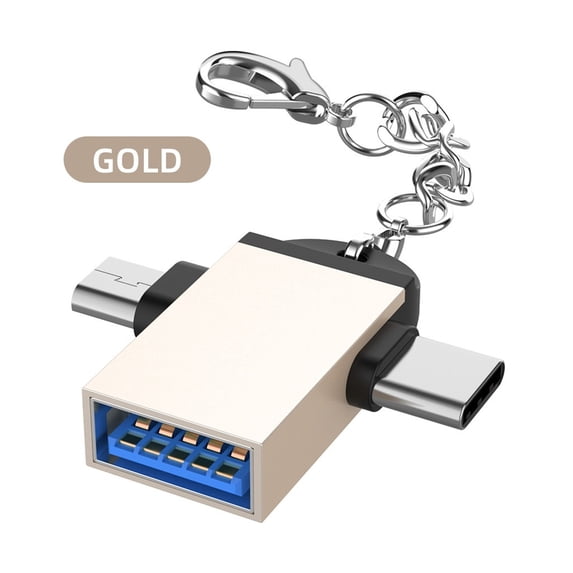 Gecau 2 In 1 USB 3.0 USB Type C OTG Type C Converter USB Adapter Smart Phones Eco-Friendly Material Gold Home Stuff