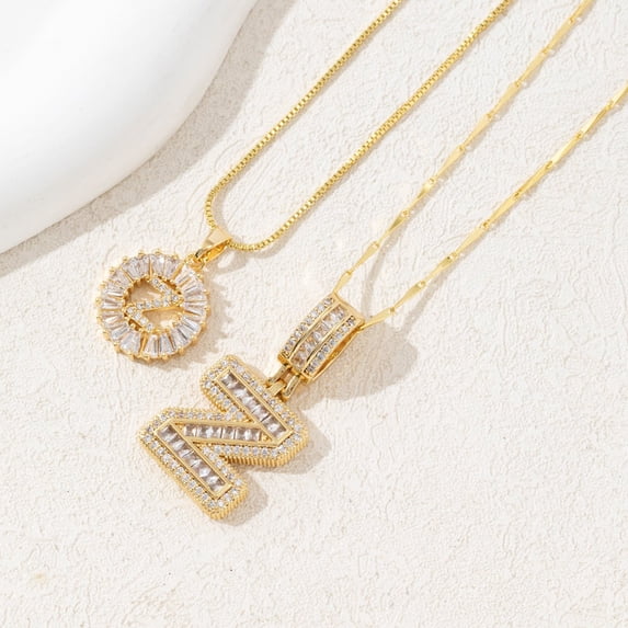 Latrodar 2 Pack Initial Letter Pendant Necklaces Z Flash Deals