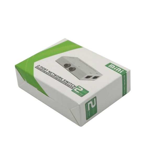 Latrodar 2 Port Manual Network Sharing Switch Box 2In1/1In2 RJ45 Network/Ethernet Mini Safety Guaranteed White 4x4 Inch Home Gadgets