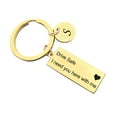 thumbnail image 1 of Latrodar 26 letter Hangtag Stainless Steel Key Ring Drive Safe I Need You Here With You Gold up to 60% Off, 1 of 8