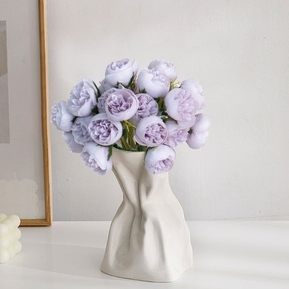 Latrodar 27 Head Dew Lotus Simulation Flowers To A Small Bouquet Of Tea Roses Hand-helds Flowers Decorated With Fake Flowers In The Living Room Purple Creative