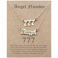 thumbnail image 1 of Latrodar 2pcs Old English Angel & Number Necklace Numerology Jewelry For Women Plated Stainless Steel Gold Reduced Price, 1 of 1