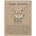 thumbnail image 1 of Latrodar 2pcs Old English Angel & Number Necklace Numerology Jewelry For Women Plated Stainless Steel Gold up to 30% Off, 1 of 1
