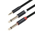 thumbnail image 1 of Gecau 3.5mm 1/8 Inch TRS To 6.35mm 1/4 Inch TS Mono Stereo Y-Cable Splitter Cord Sturdy black 2x0.8 Inch Home Essentials, 1 of 5