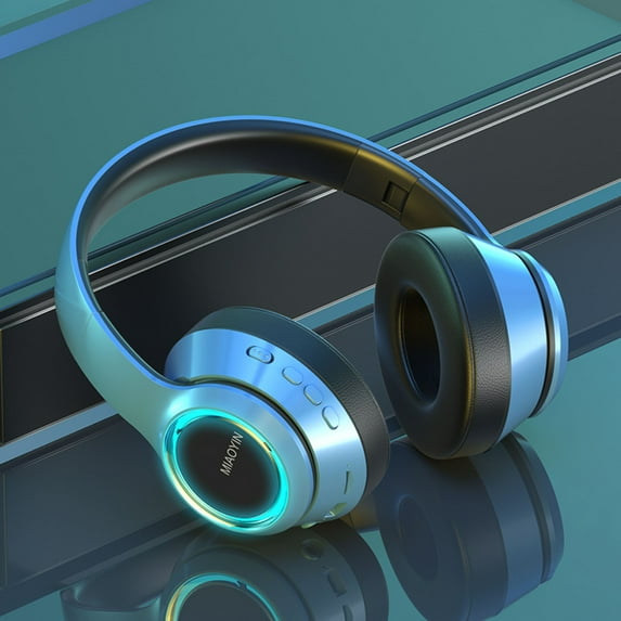 Latrodar 5.2 Bluetooth Headset Sports Game Heavy Headset Super Novelty ng And Storing Gifts Blue 7.2x5.8 Inch Home Stuff