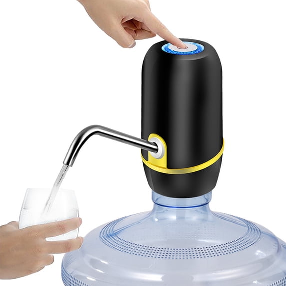 Gecau 5 Gallon Water Bottle Dispenser, USB Charging Water Bottle Pump, Portable Water Dispenser Pump For Camping Black Decorative