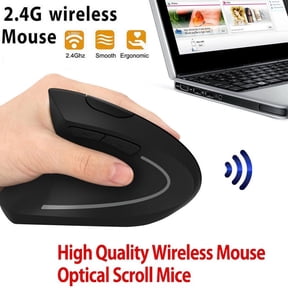 Gecau 6D 2.4G Wireless Ergonomic Vertical Mouse Optical 1600DPI Gaming Mic Eco-Friendly Material Black 5.2x7.2 Inch Home Gadgets