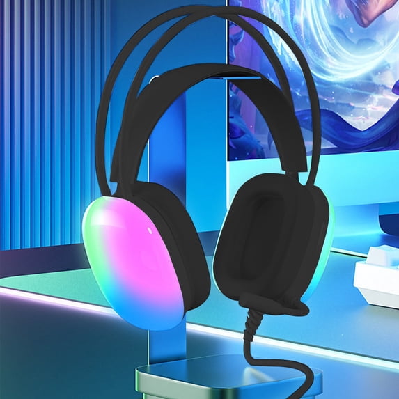 Latrodar 7.1 Surround Sound Wired Gaming Headset With RGB High Durability PC Gaming Experience Black 9x6.8 Inch Home Tools