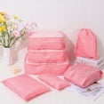 thumbnail image 1 of Gecau 7 Set Packing Cubes For Travel, Compression Luggage Organizers Set, Travel Packing Kit With Laundry Bag & Shoes Bag Pink Durable 8x0.4 Inch, 1 of 5