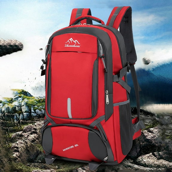 Latrodar 85LCamping Hiking Backpack, Travel Backpack, Hiking Backpack, Outdoor Sports Backpack Travel Bag, Suitable For Mountaineering Camping Trips Red Deco
