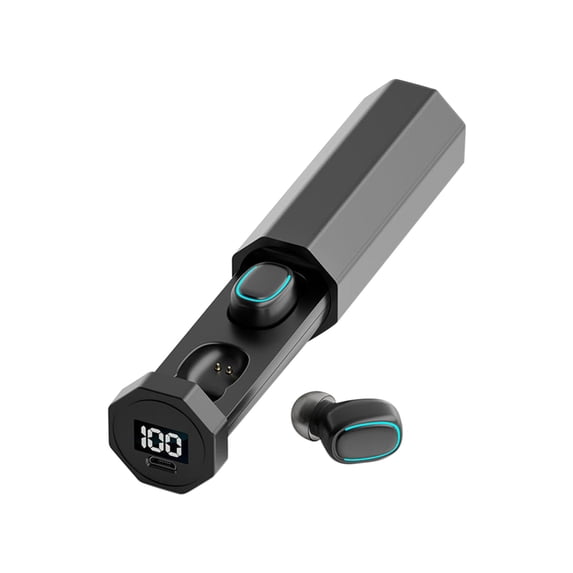 Gecau A7 Wireless Bluetooth Headset LED Digital In Ear Stereo Motion Super Long Standby High Durability Black 4x1.6 Inch Home Decor